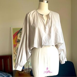 L21 Cotton Blouse Gathered waist crop